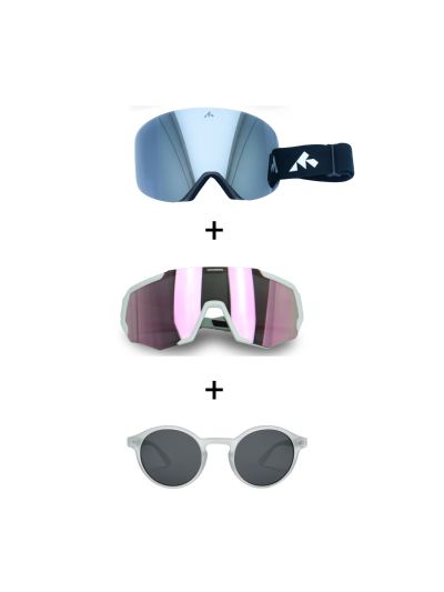 Premium Eyewear Pack: Goggles + Sports Glasses + Sun Glasses